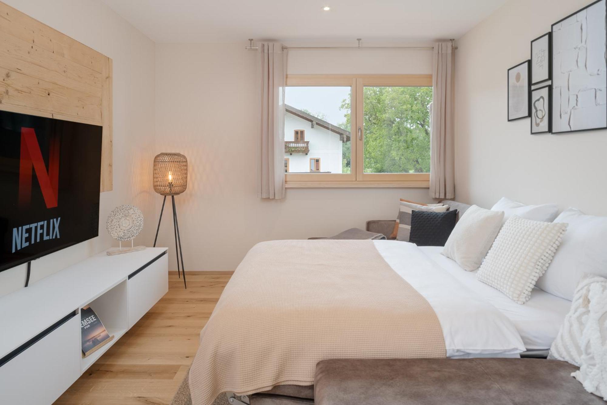 Fenjoy: Grosses Ferienapartment Im Neubau / Balkon / Bbq * Bernau am Chiemsee